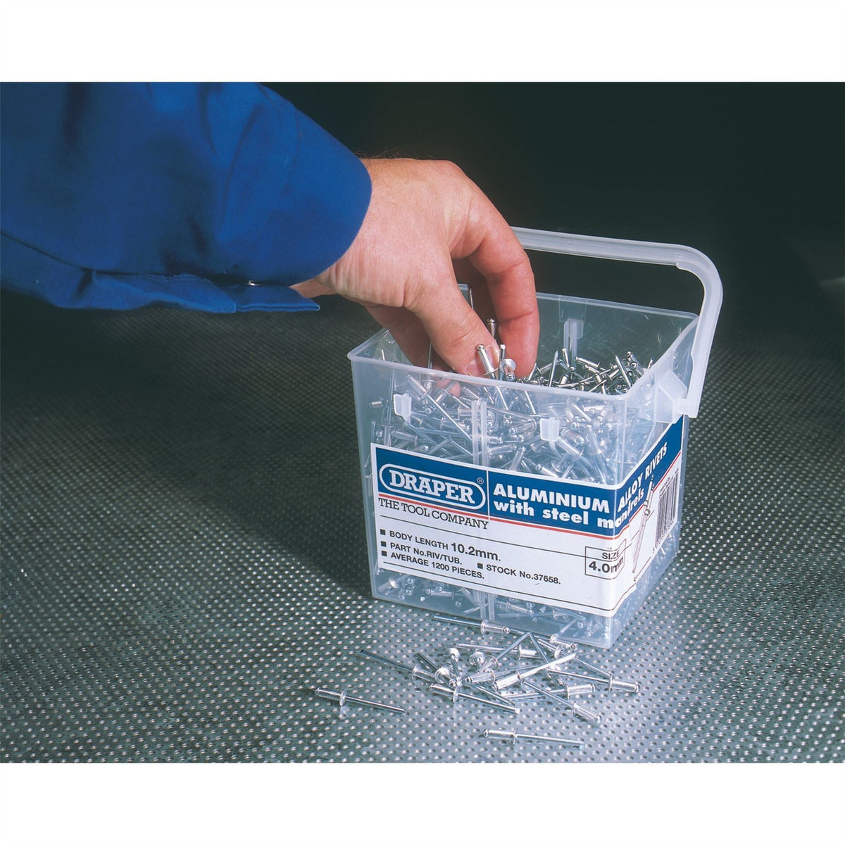 Draper Blind Rivets 4.0 x 10.2mm (Tub of 1200) 37658 White Rose Tools