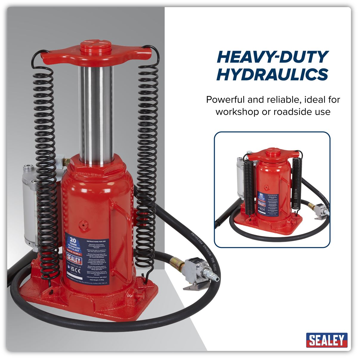 Sealey Air Operated Bottle Jack 20 Tonne