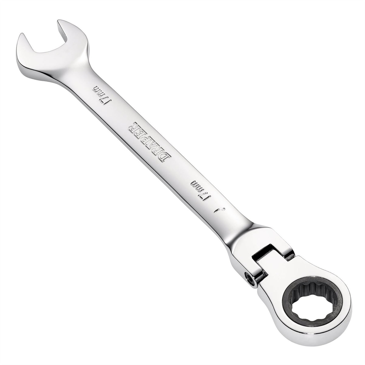 Draper HI-TORQ® Metric Flexible Head Ratcheting Combination Spanner 17mm 52019 White Rose Tools