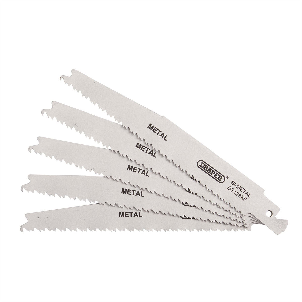 Draper Bi-metal Reciprocating Saw Blades for Metal Cutting 150mm 8-14tpi (Pack of 5) 38755 White Rose Tools