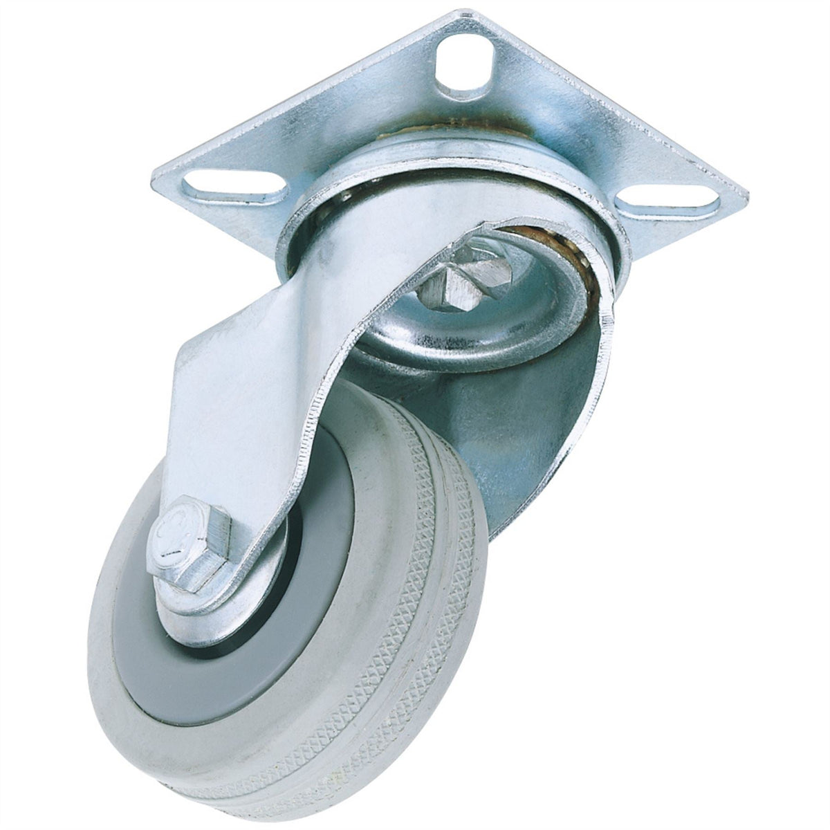 Draper Swivel Plate Fixing Rubber Castor 50mm Diameter S.W.L. 50kg 65468 White Rose Tools