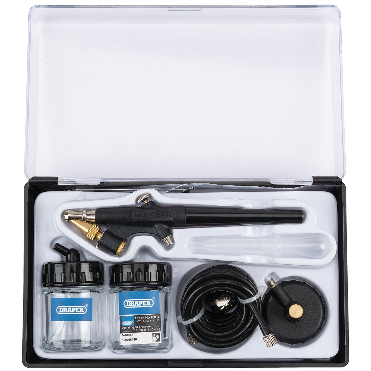 Draper Air Brush Kit (7 Piece) 70831 White Rose Tools
