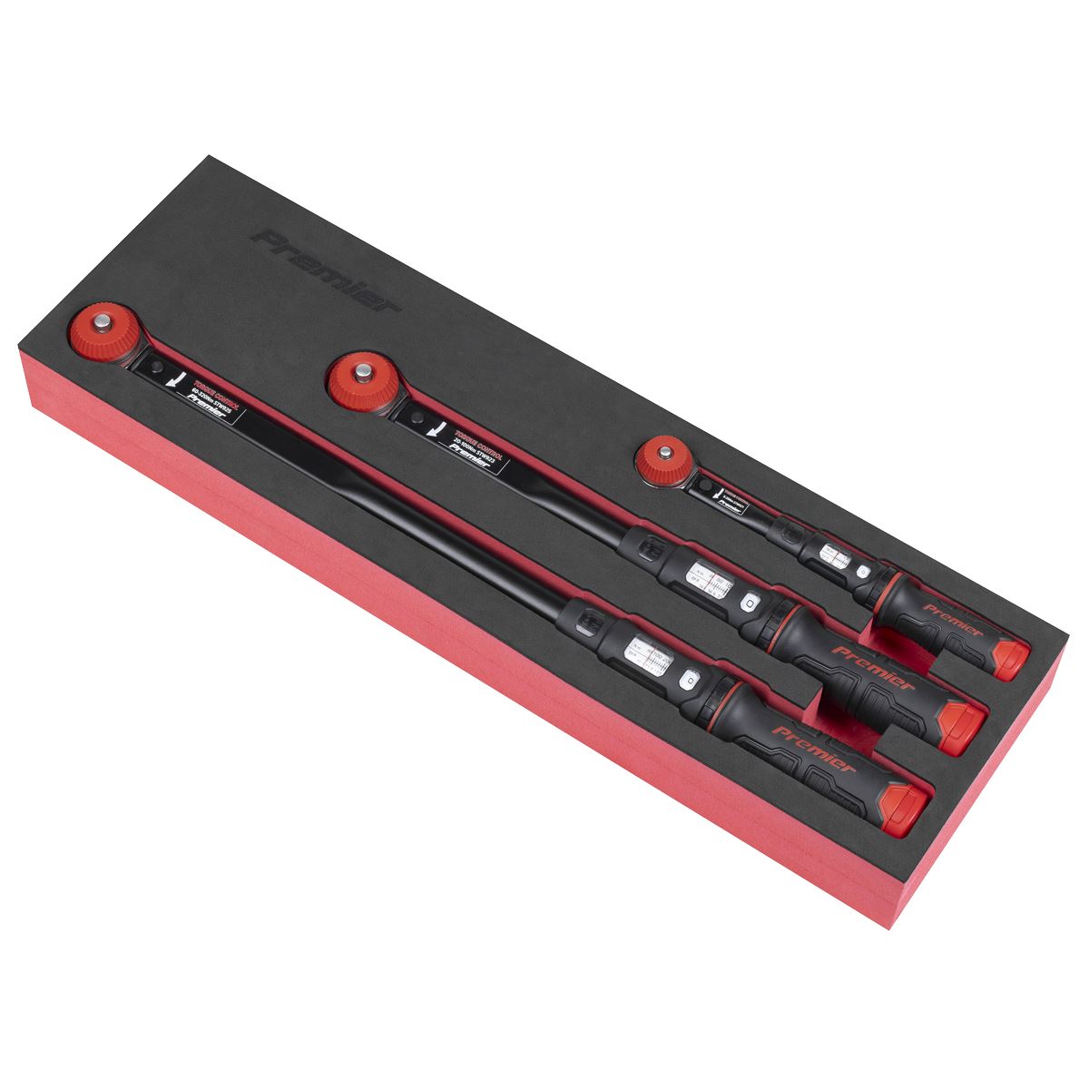 Sealey Premier Black Calibrated Micrometer Torque Wrench Set 3pc White Rose Tools