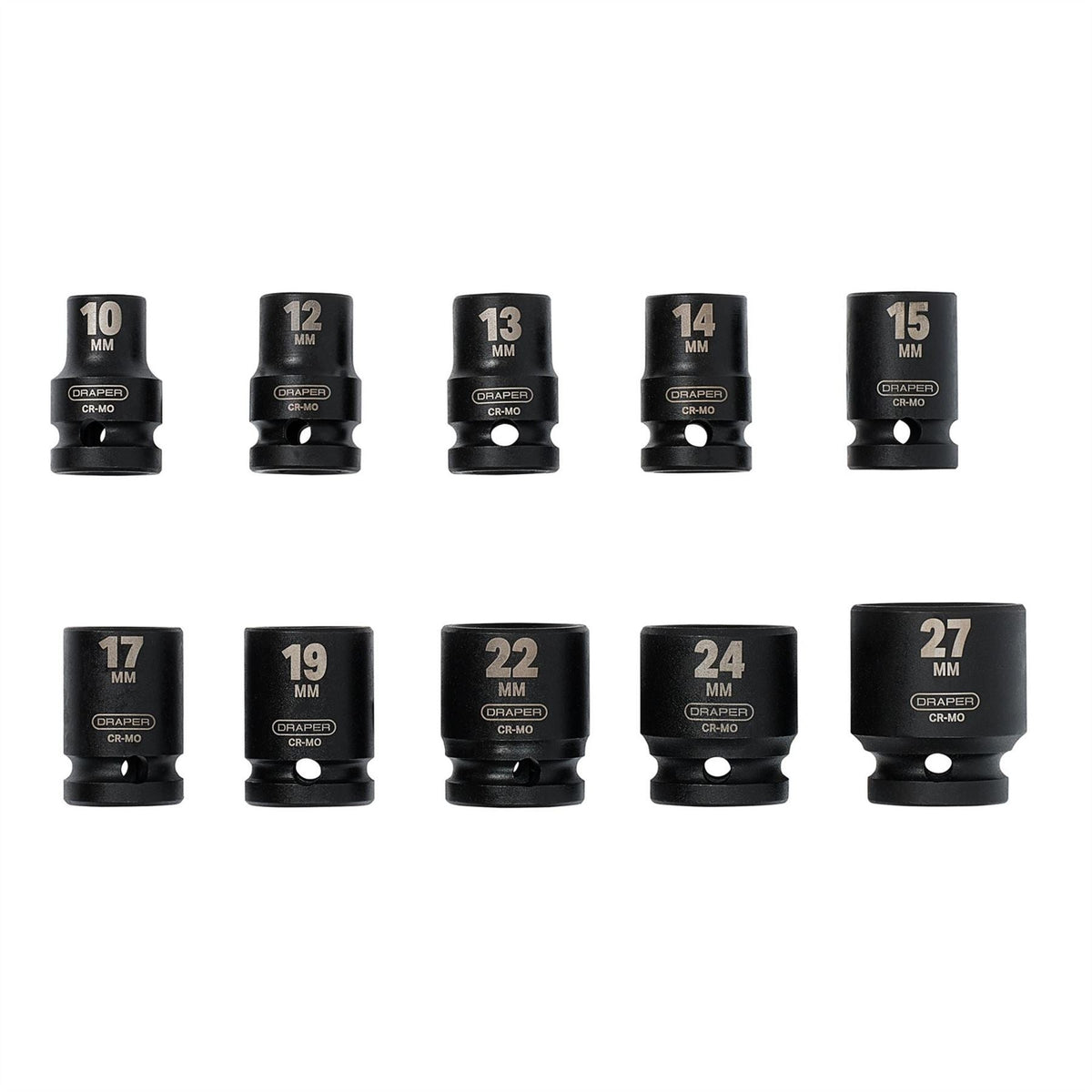 Draper HI-TORQ® Metric Impact Socket Set 1/2" Sq. Dr. (10 Piece) 83092 White Rose Tools