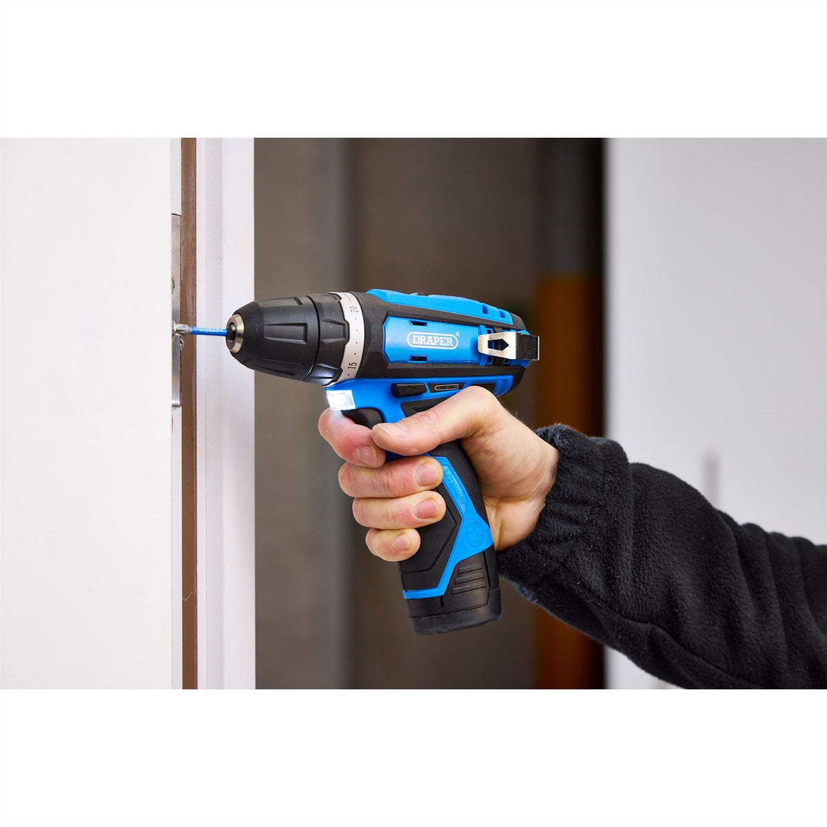 Draper 12V Drill Driver 1 x 1.5Ah Battery 1 x Fast Charger 70328 White Rose Tools