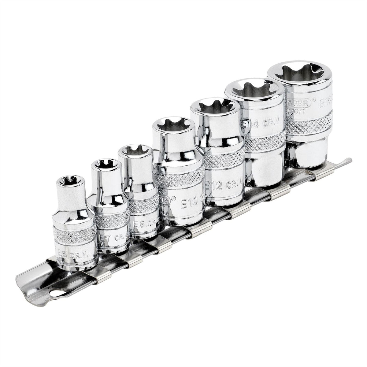 Draper Expert TX-STAR® Socket Set 1/4" and 3/8" Sq. Dr. (7 Piece) 34412 White Rose Tools