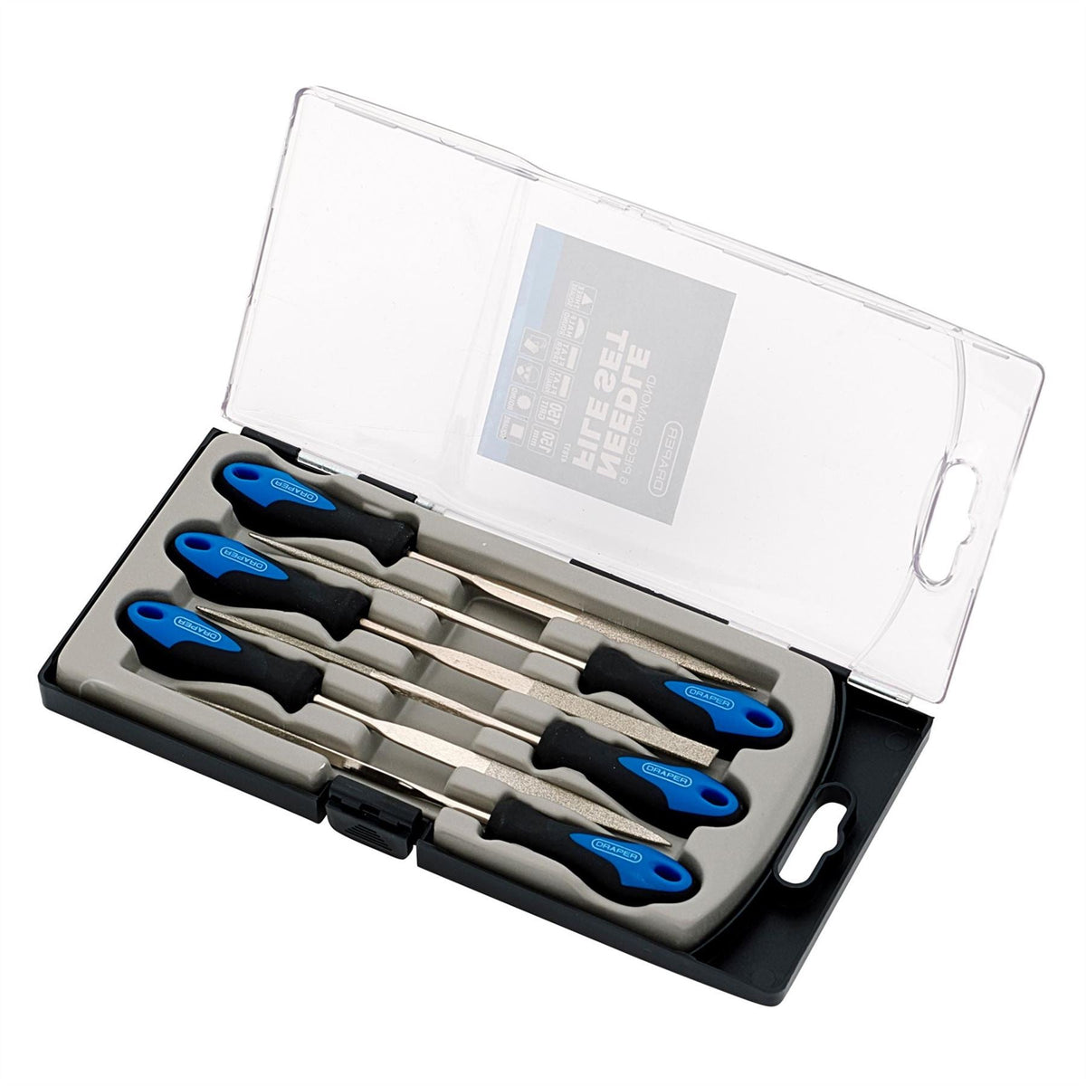 Draper Soft Grip Diamond Needle File Set 150mm (6 Piece) 47817 White Rose Tools