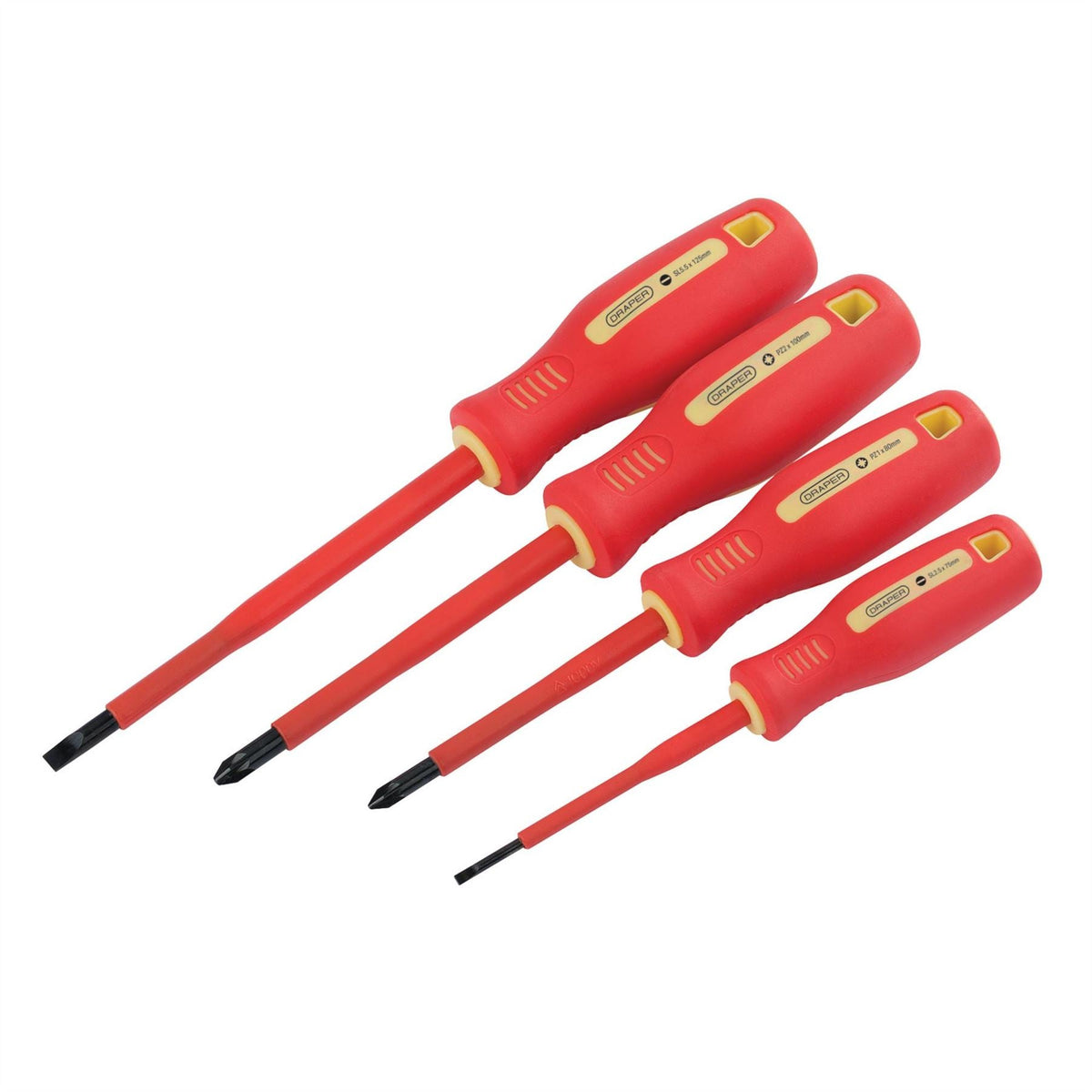 Draper Fully Insulated Screwdriver Set (4 Piece) 46539 White Rose Tools