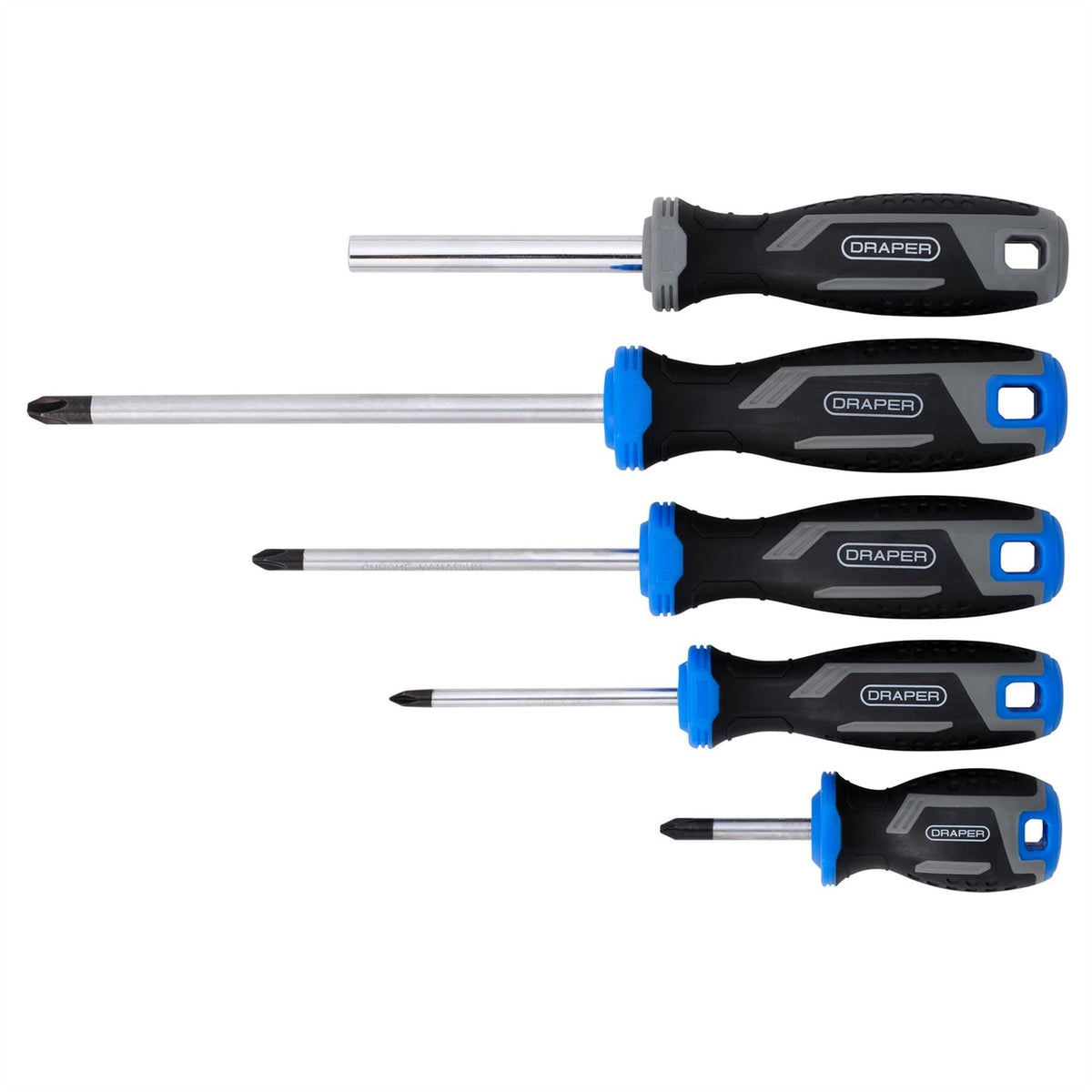 Draper Screwdriver Set with Wall Mountable Rack (37 Piece) 31672 White Rose Tools