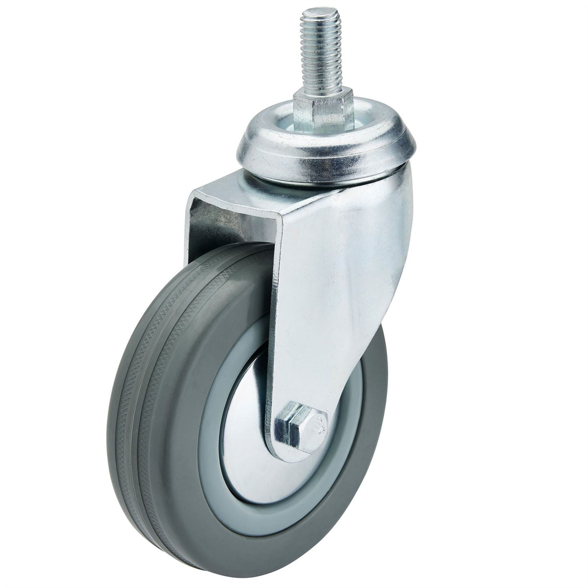 Draper Swivel Bolt Fixing Rubber Castor 100mm Diameter S.W.L. 80kg 65480 White Rose Tools