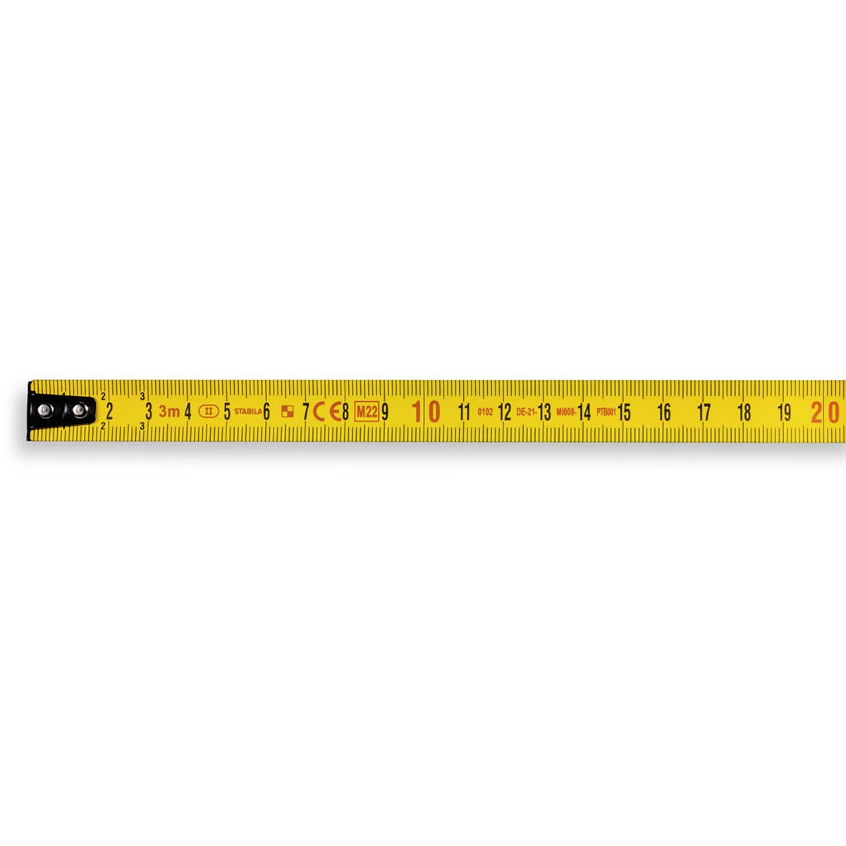 STABILA Pocket Tape Measure 3m BM150 Metric Scale 16mm Width Top Reading 19839 White Rose Tools