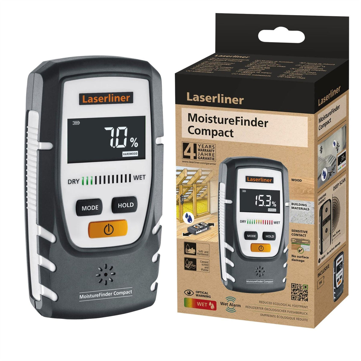 Laserliner 082.332E MoistureFinder Compact Material Moisture Measuring Device 31947 White Rose Tools