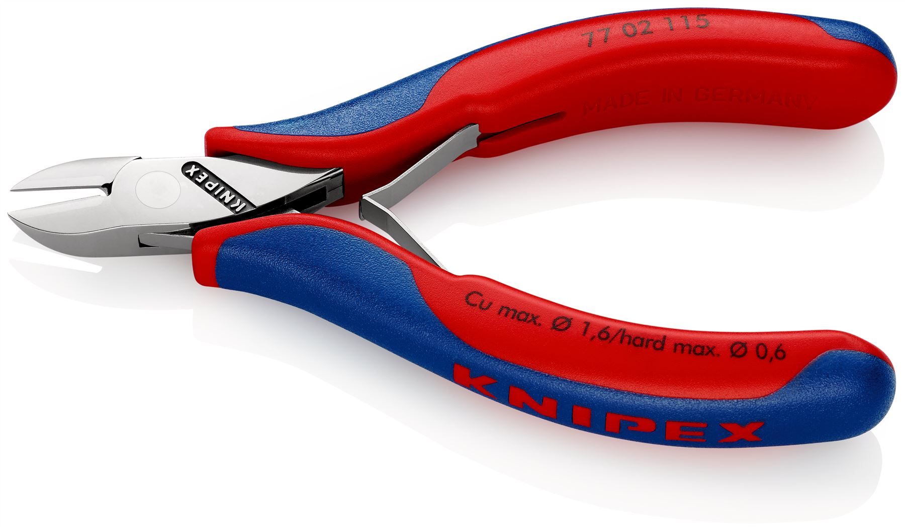 KNIPEX Electronics Diagonal Cutter Pliers with Carbide Cutting Edges 115mm Multi Component Grips 77 02 115