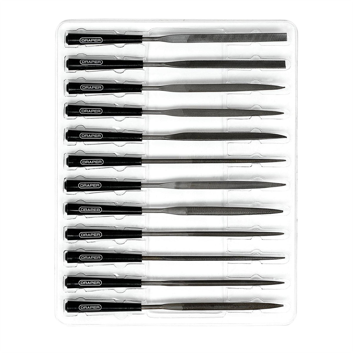 Draper Needle File Set 140mm (12 Piece) 82640 White Rose Tools