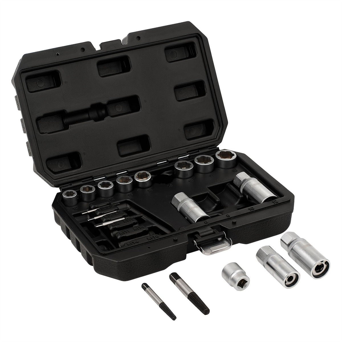 Draper Nut Bolt Stud and Screw Extactor Set (18 Piece) 31812 White Rose Tools