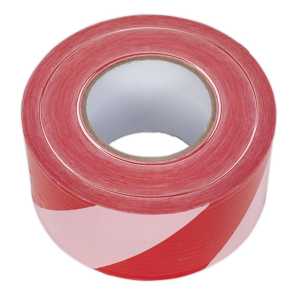 Sealey 80mm x 100m Non Adhesive Hazard Barrier Tape Red & White