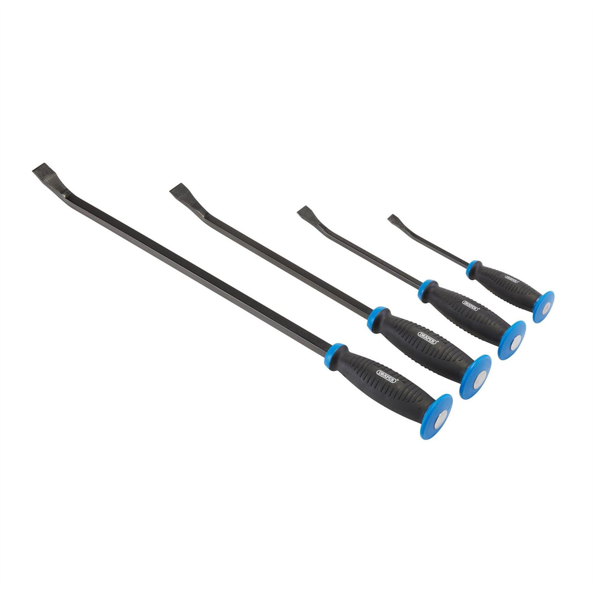 Draper 'Pound Thru' Soft Grip Pry Bar Set with Hand Guard (4 Piece) 08559 White Rose Tools