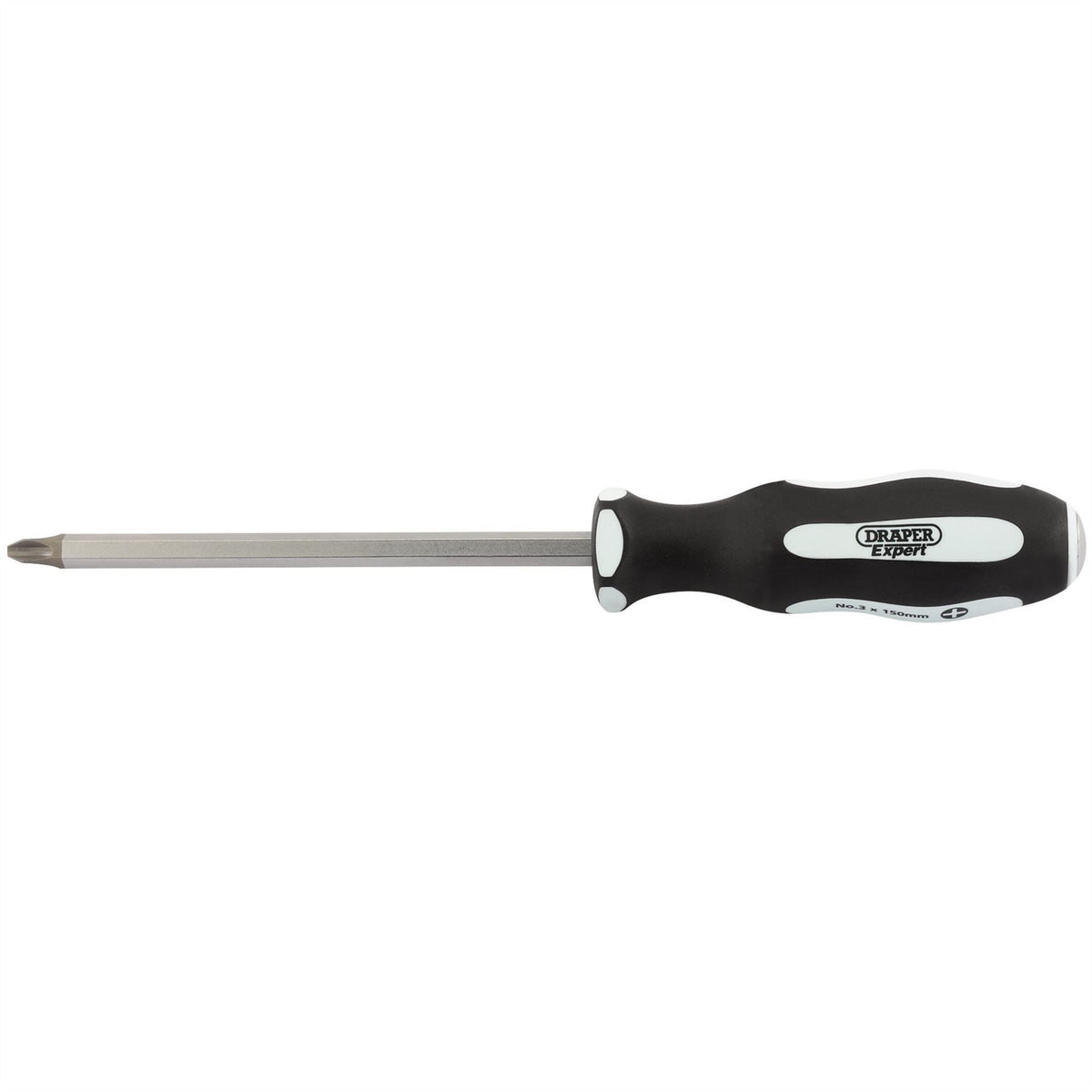 Draper Expert 'Pound Thru' Cross Slot Soft Grip Screwdriver No.3 x 150mm 35225 White Rose Tools
