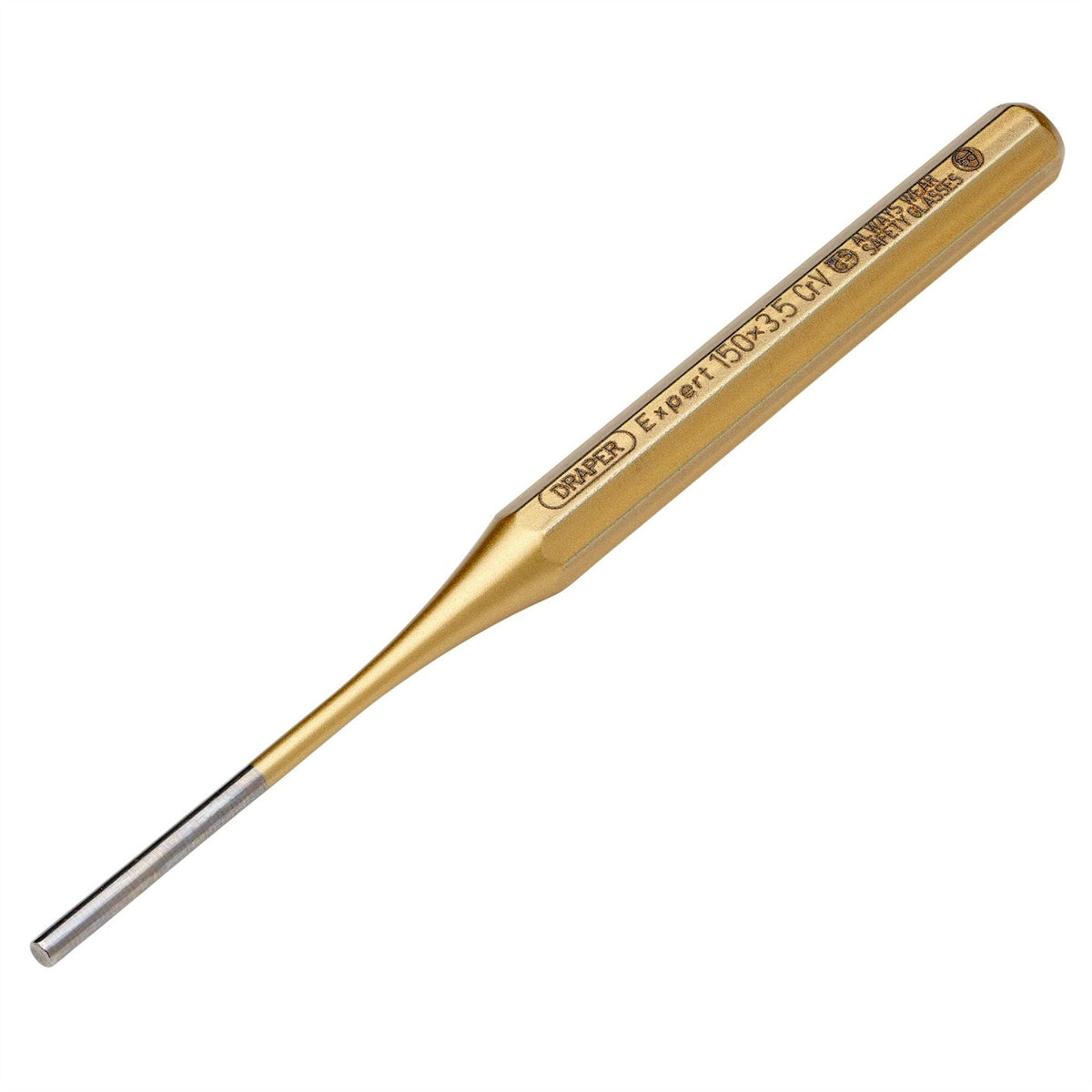Draper Expert Octagonal Parallel Pin Punch 3.5 x 150mm 51679 White Rose Tools
