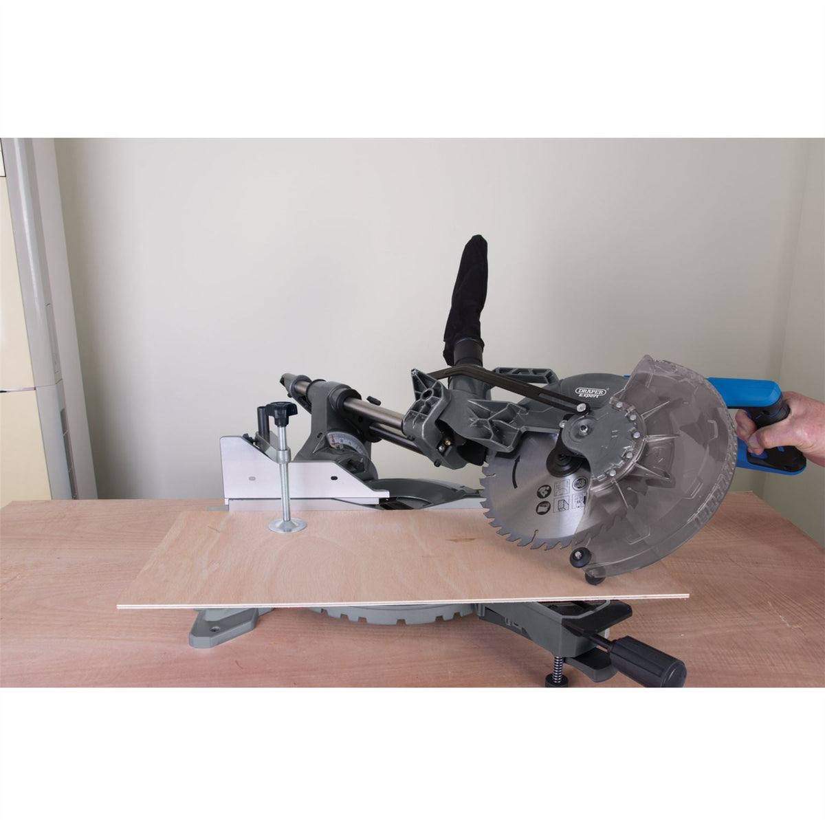 Draper Expert 230V Double Bevel Sliding Compound Mitre Saw 255mm 2000W 79899 White Rose Tools