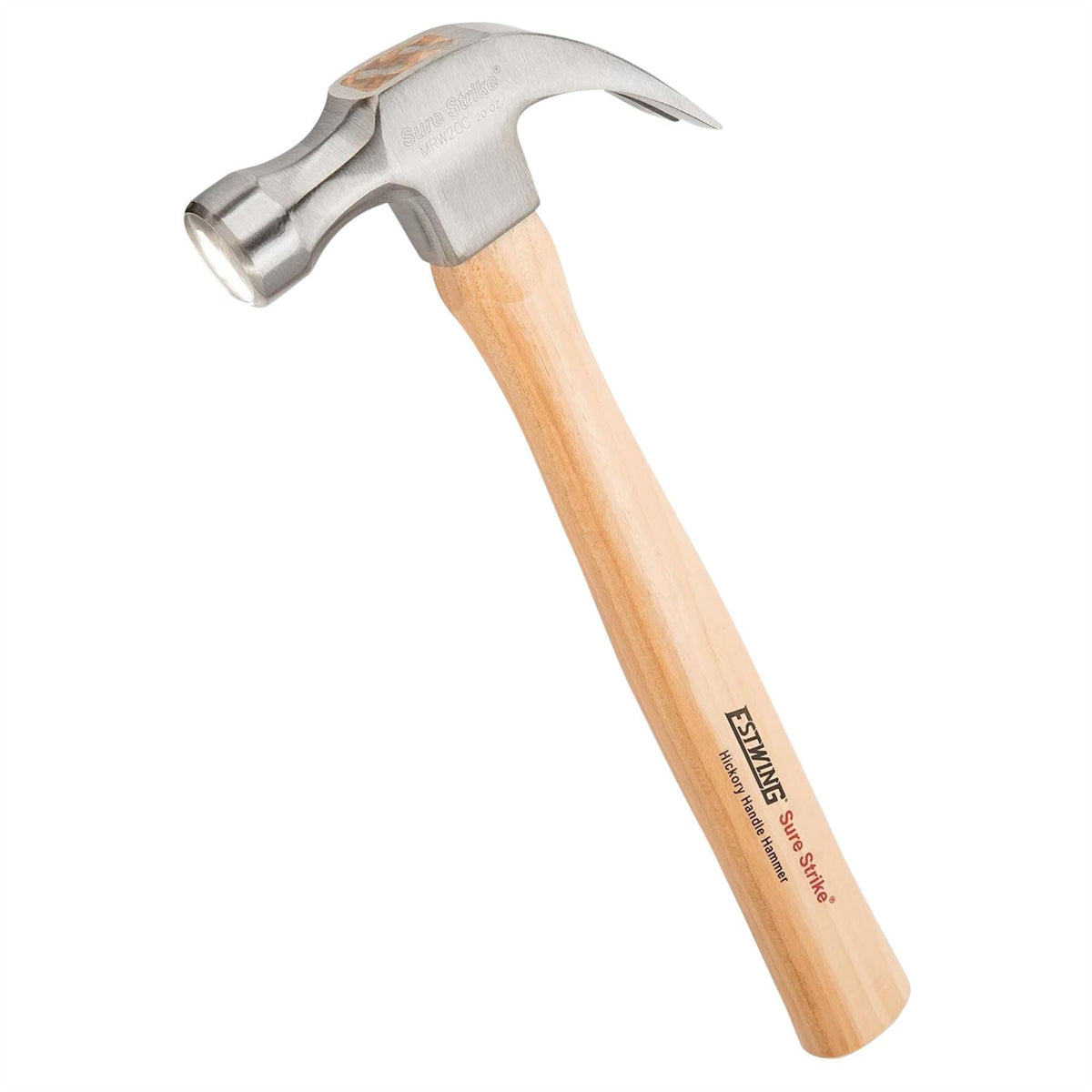 Estwing EMRW20C Sure Strike Curved Claw Hammer with Hickory Handle 20oz/570g 24087 White Rose Tools