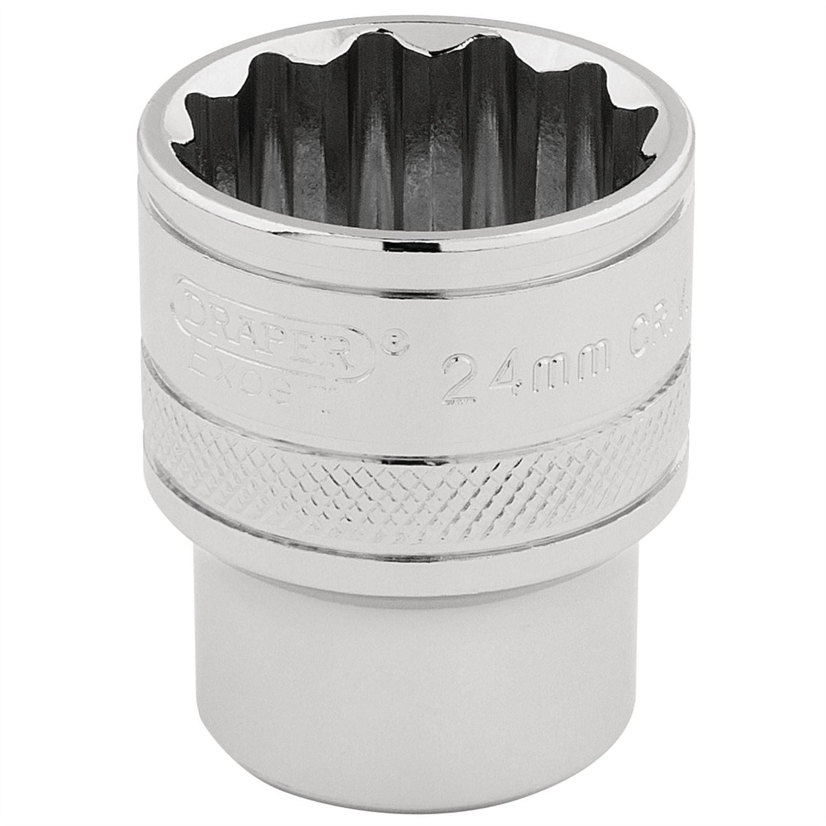 Draper Expert HI-TORQ® 12 Point Socket 1/2" Sq. Dr. 24mm 33372 White Rose Tools