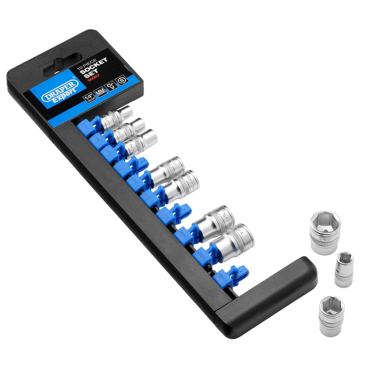 Draper Expert Metric Socket Set 1/4" Sq. Dr. (10 Piece) 50067 White Rose Tools