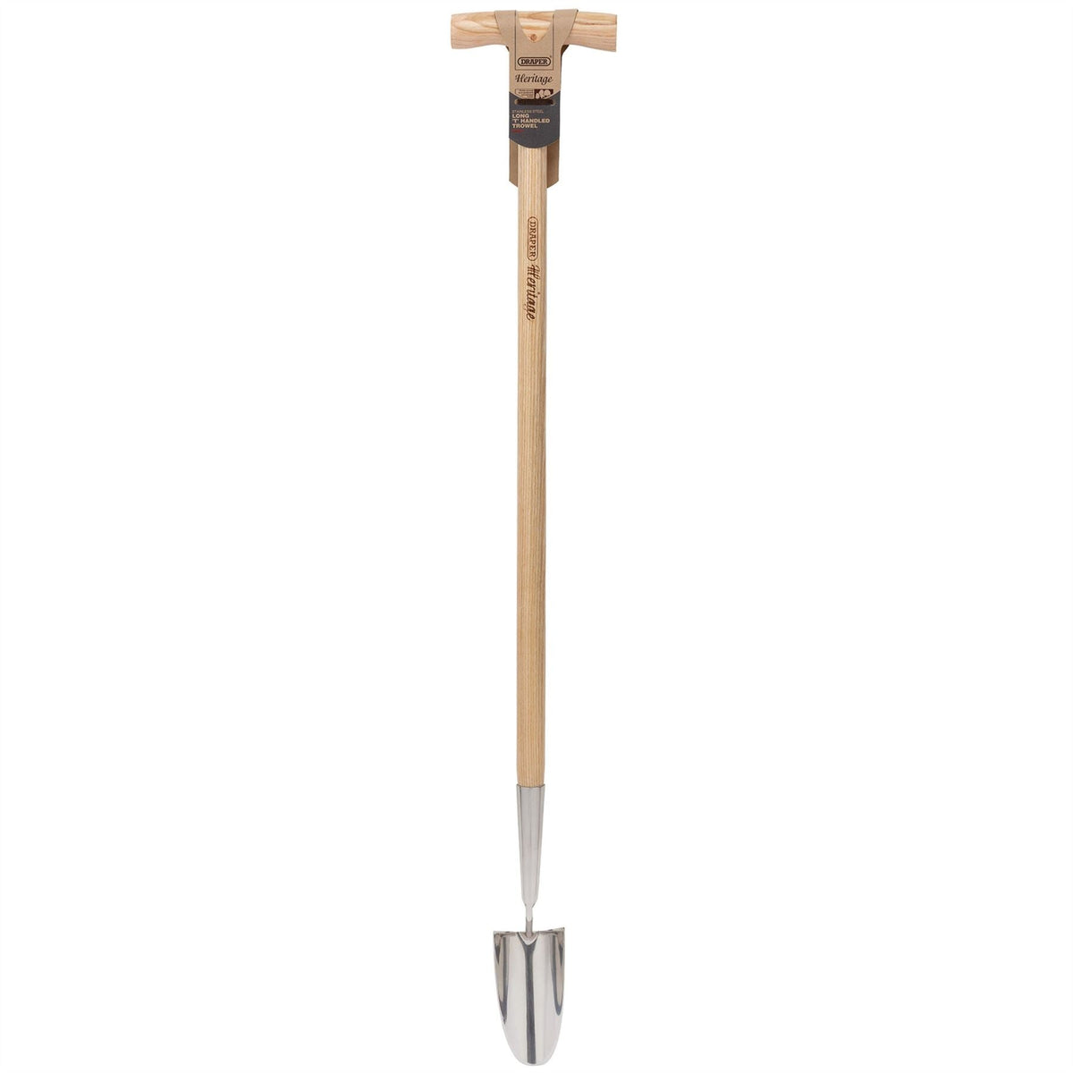 Draper Heritage Stainless Steel Trowel With Ash Long Handle 99032 White Rose Tools