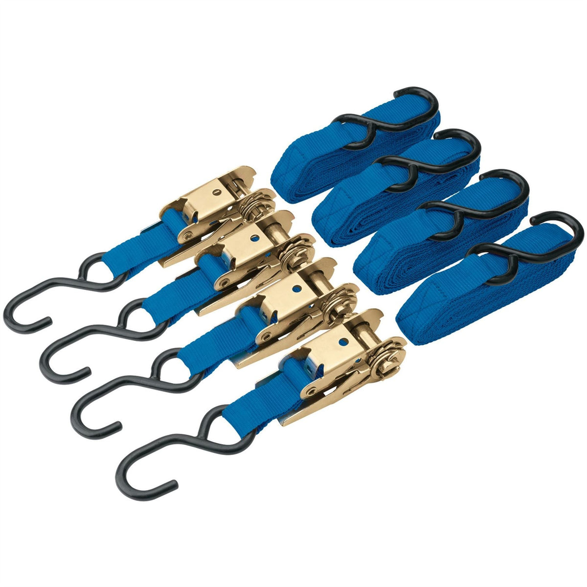 Draper Ratcheting Tie Down Straps 4.5m x 25mm 350kg (4 Piece) 60960 White Rose Tools