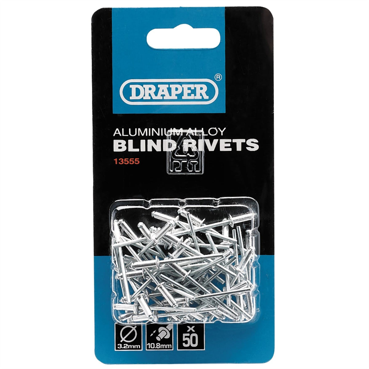 Draper Blind Rivets 3.2 x 10.8mm (50 Piece) 13555 White Rose Tools