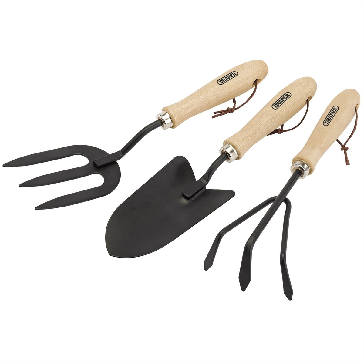 Draper Carbon Steel Hand Fork Cultivator and Trowel with Hardwood Handles 83993 White Rose Tools