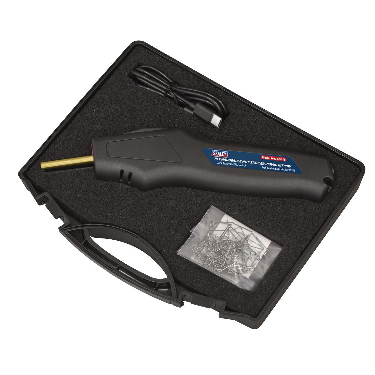 Sealey Rechargeable Hot Stapler Repair Kit 18W