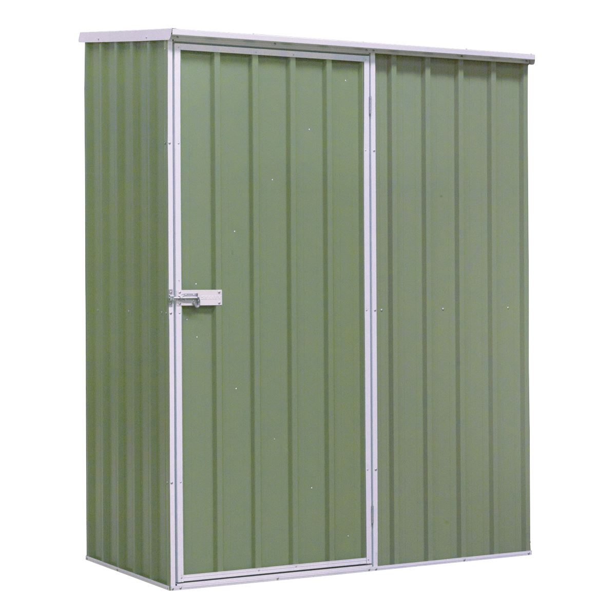 Dellonda Galvanized Steel Garden/Outdoor/Storage Shed, 1.5 x 0.8 x 1.9m, Pent Style Roof - Green