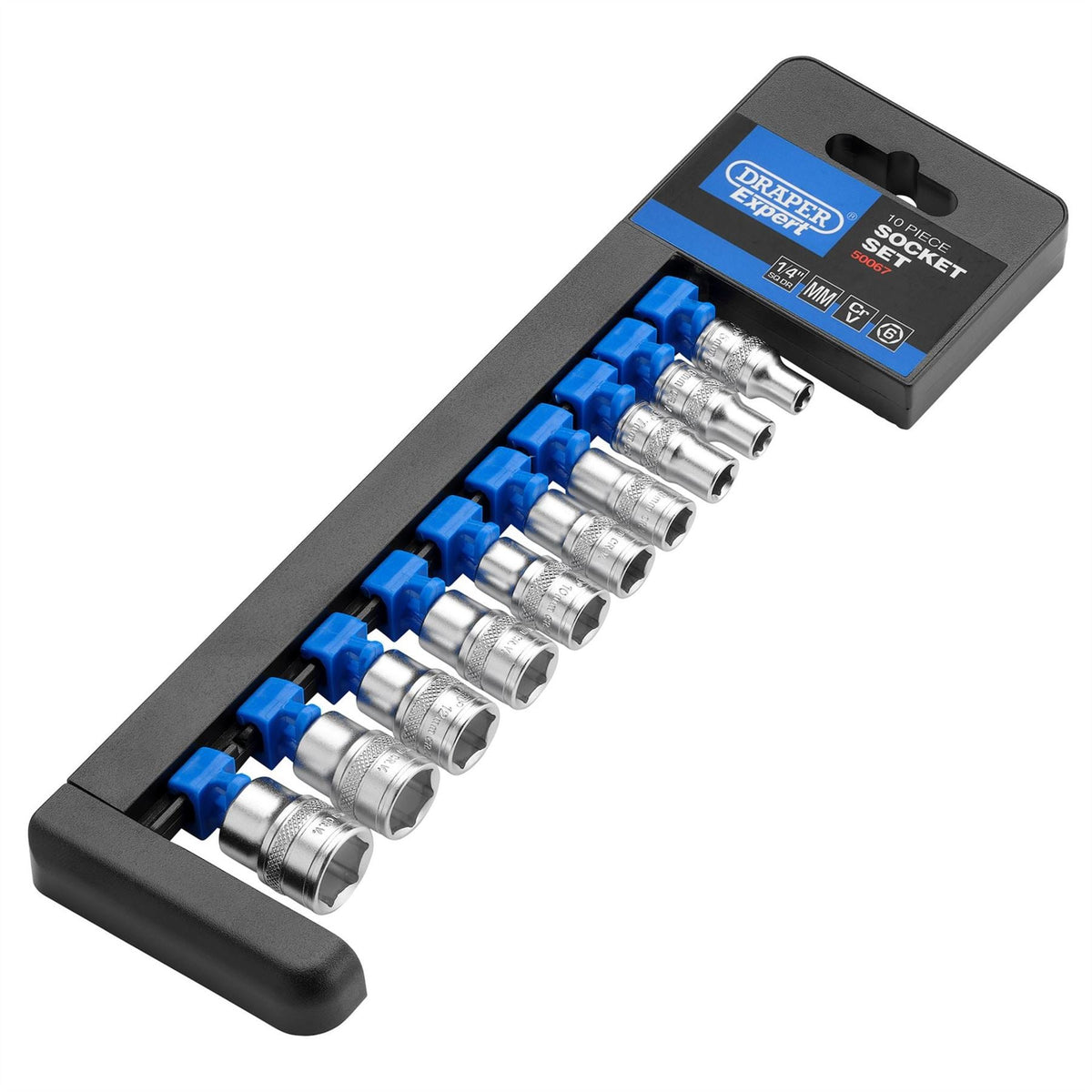 Draper Expert Metric Socket Set 1/4" Sq. Dr. (10 Piece) 50067 White Rose Tools