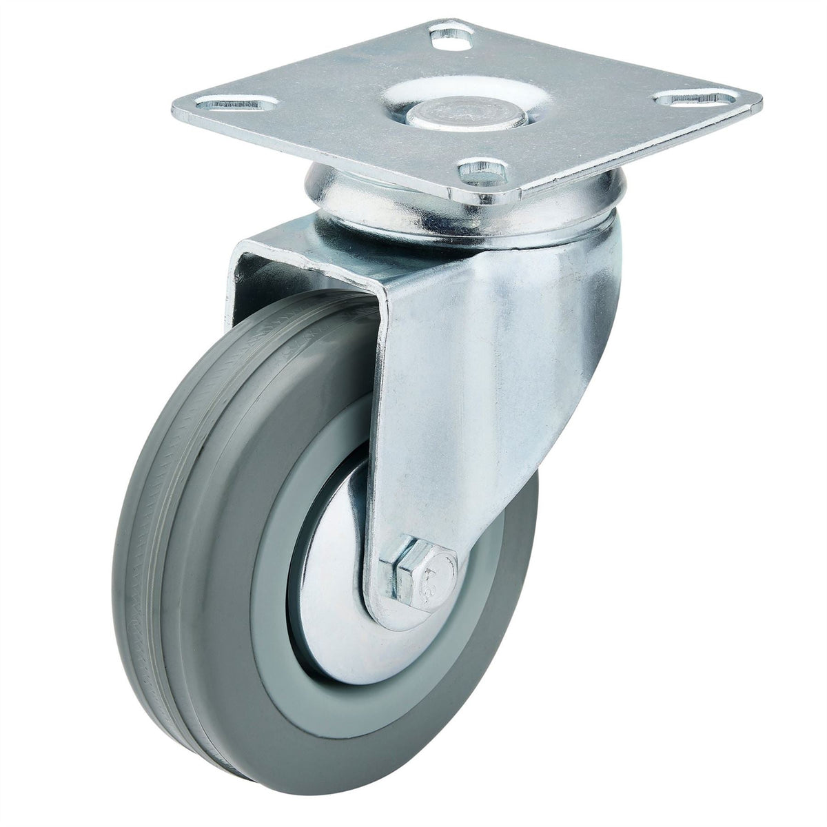 Draper Swivel Plate Fixing Rubber Castor 75mm Diameter S.W.L. 70kg 65473 White Rose Tools