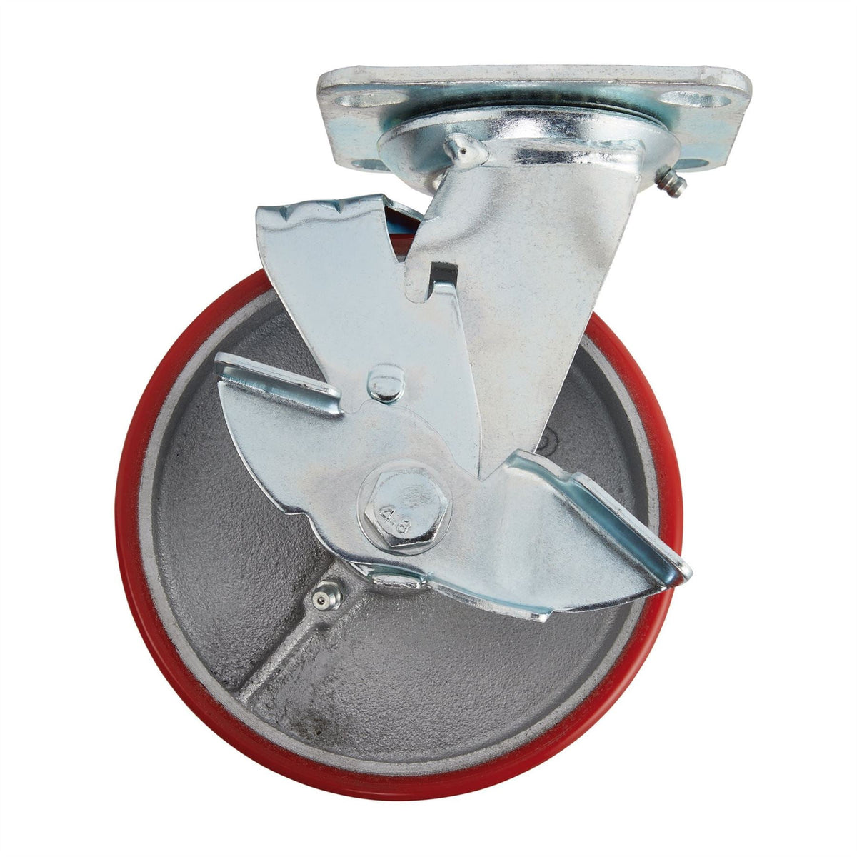 Draper Swivel Plate Fixing Heavy Duty Polyurethane Wheel with Brake 160mm Diameter S.W.L. 400kg 65530 White Rose Tools