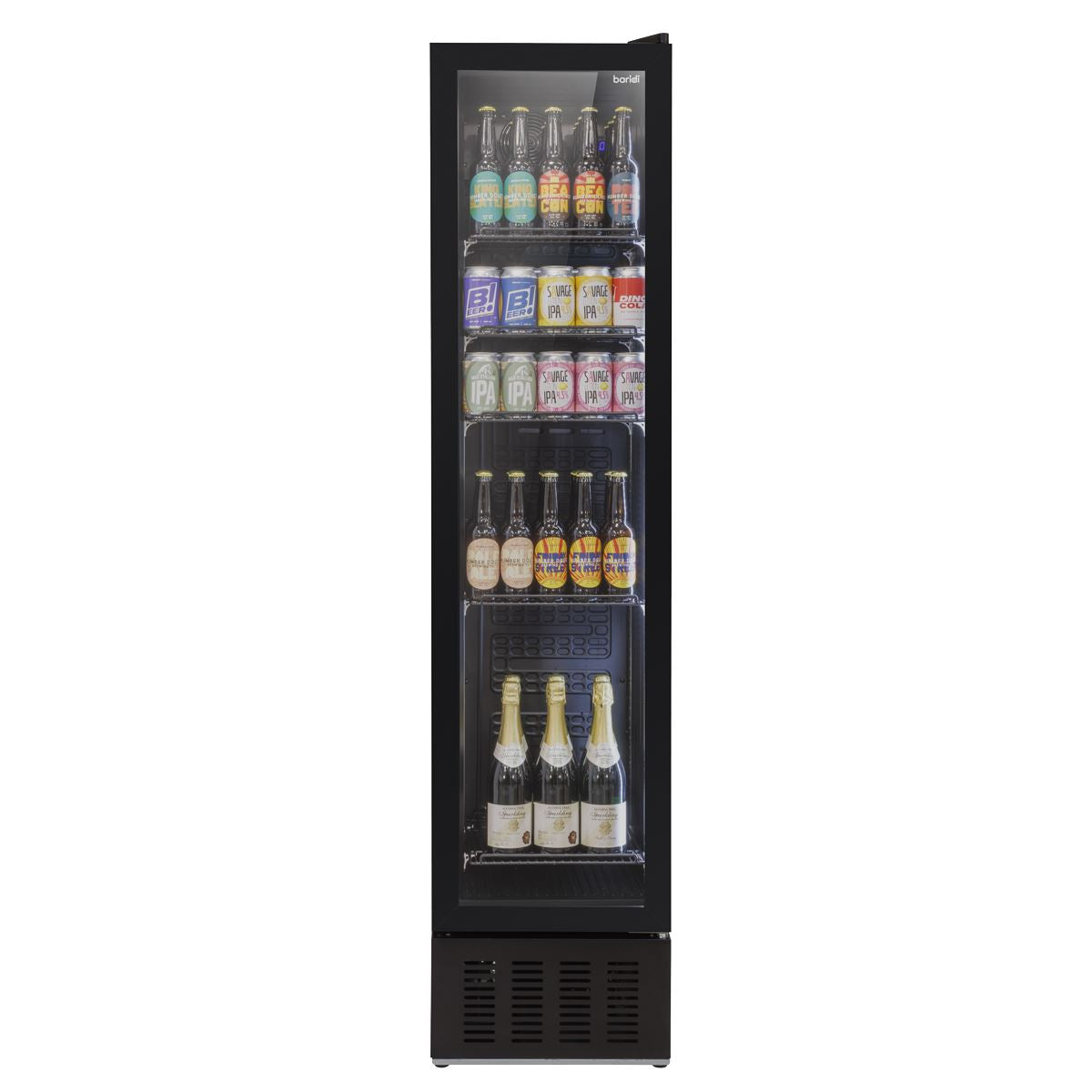 Baridi Tall Drinks/Bar Fridge with Digital Controls & Auto Defrost 160L - Black White Rose Tools