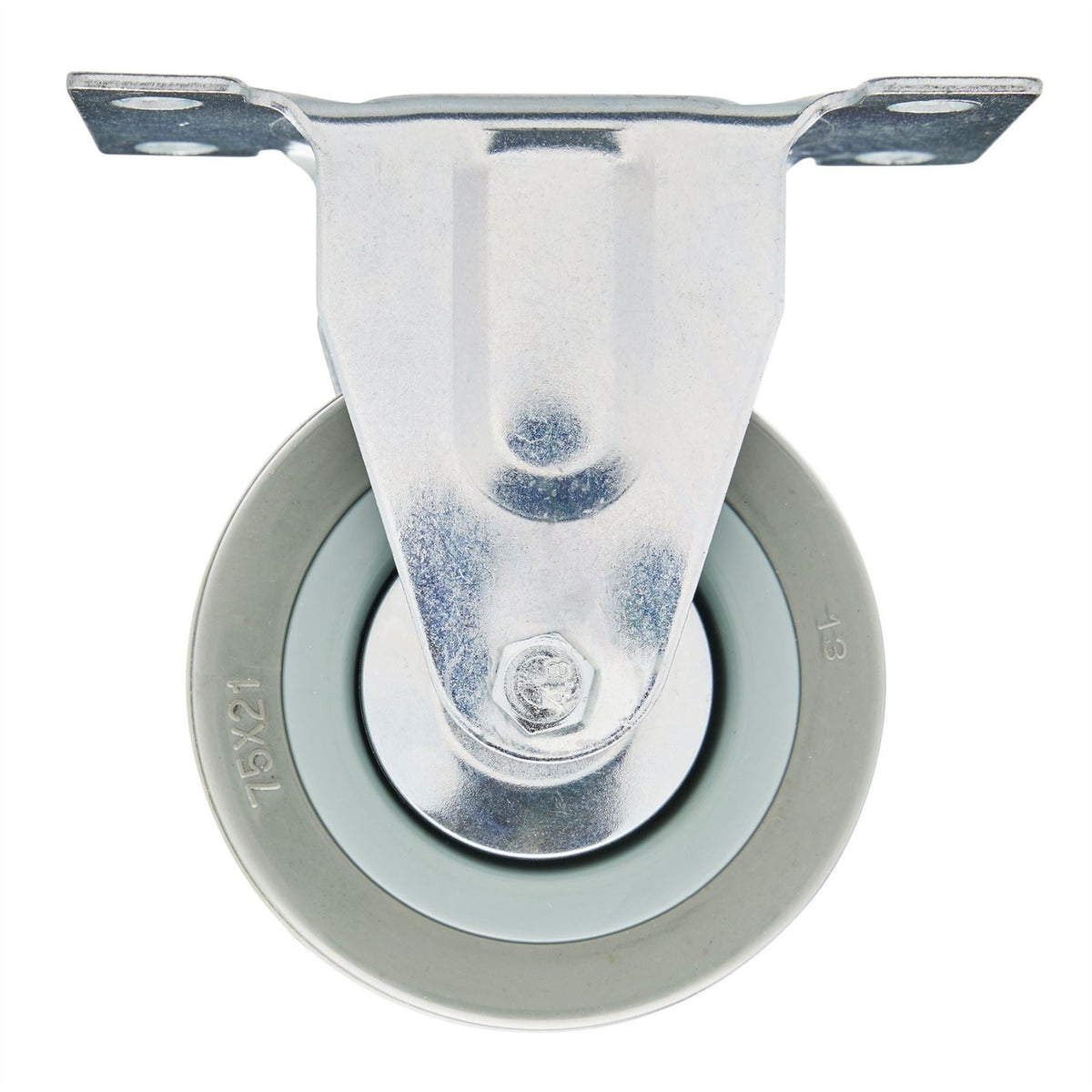 Draper Fixed Plate Fixing Rubber Castor 75mm Diameter S.W.L. 70kg 65477 White Rose Tools