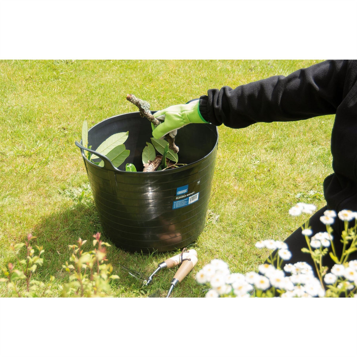 Draper Multi-Purpose Flexible Bucket 42L Black 43475 White Rose Tools