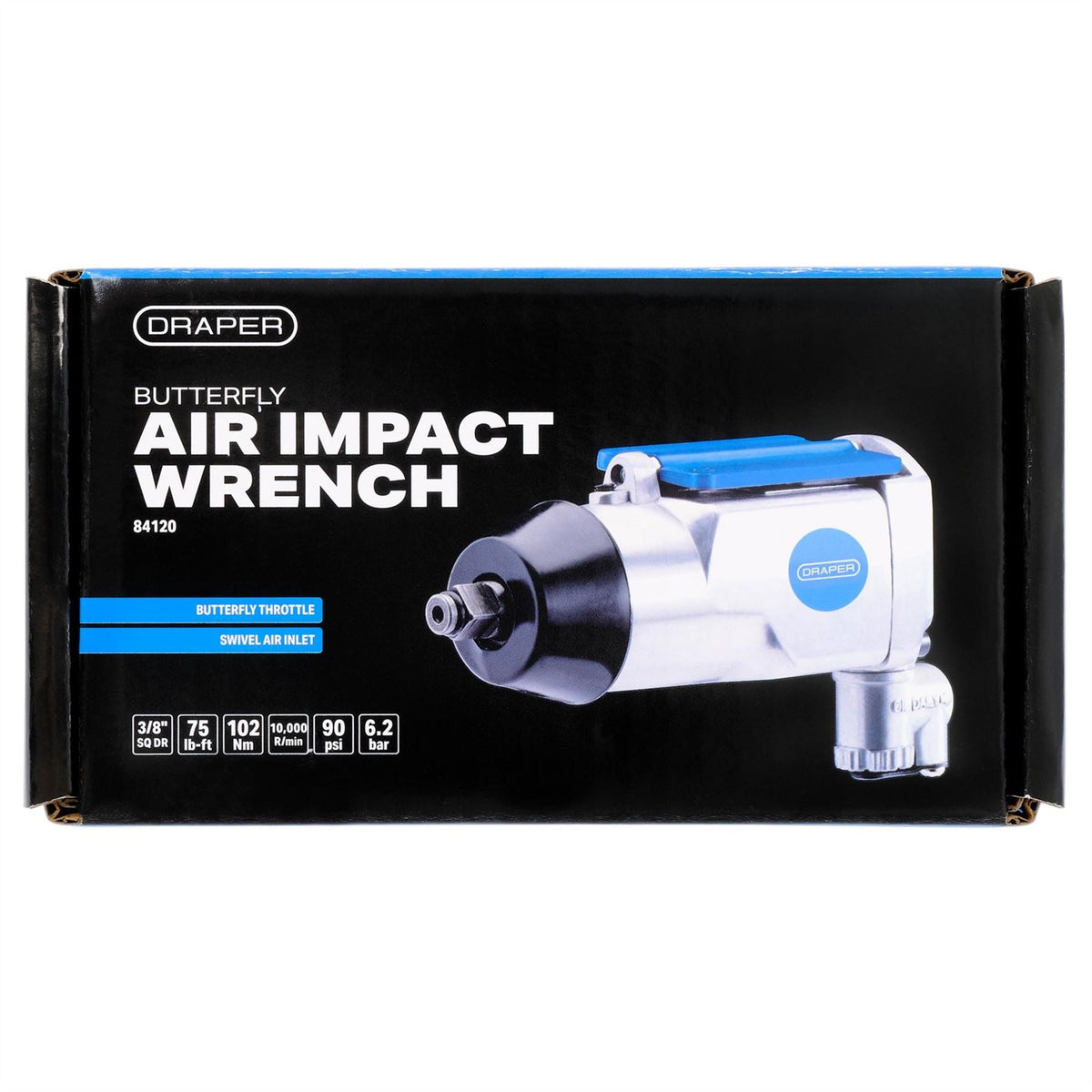 Draper Butterfly Type Air Impact Wrench 3/8" Sq. Dr. 84120 White Rose Tools