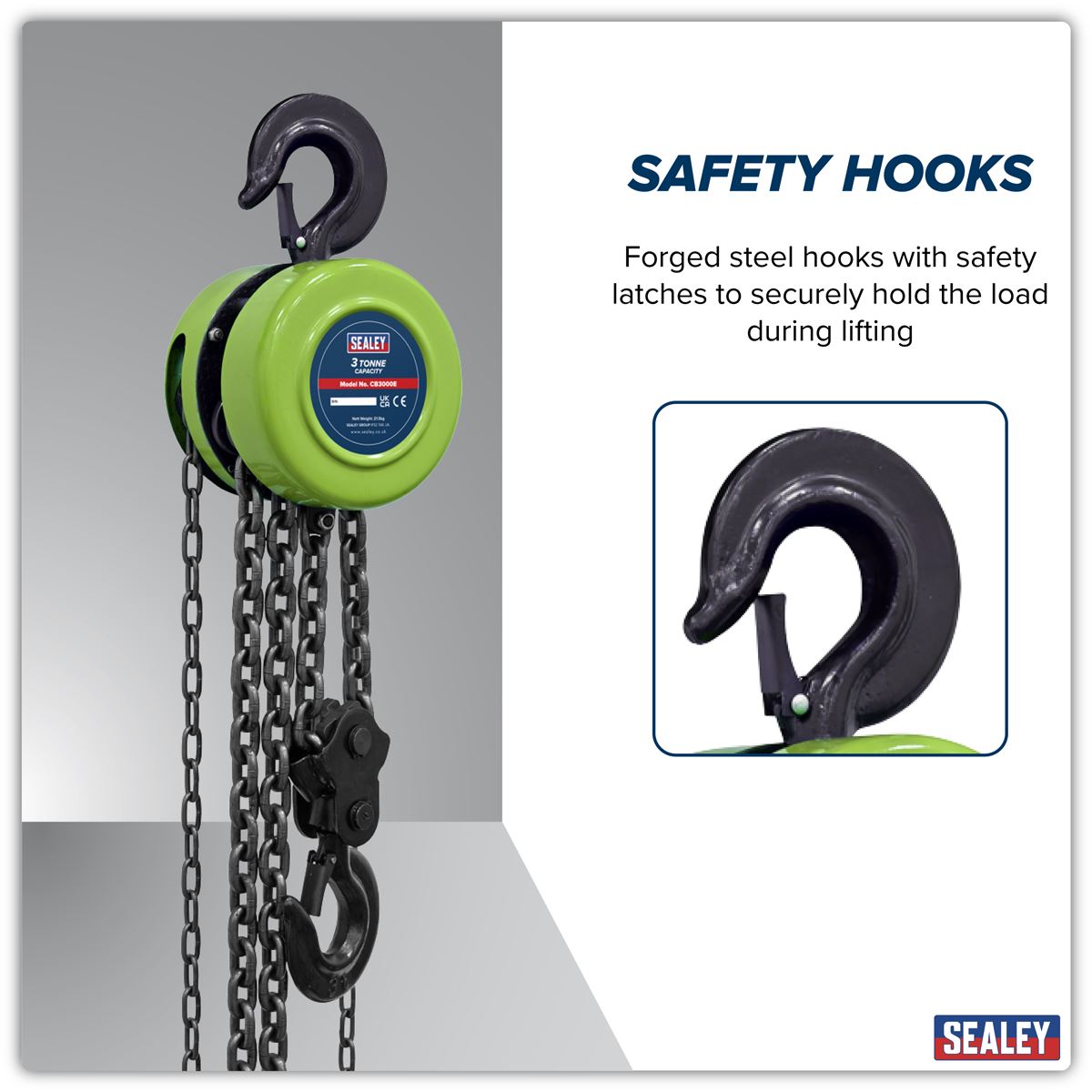 Sealey 3m Chain Block 3 Tonne