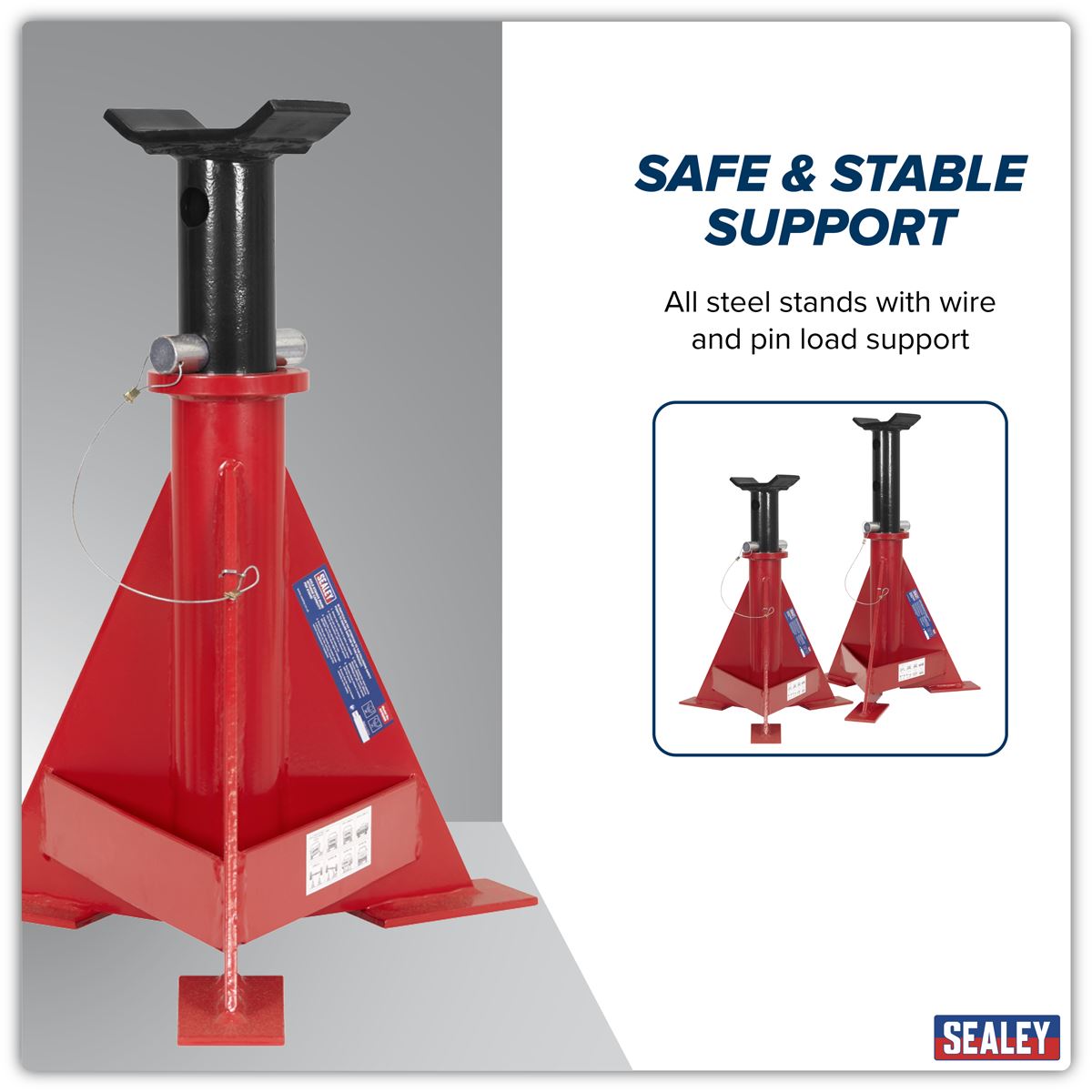 Sealey Axle Stands (Pair) 15 Tonne Capacity per Stand
