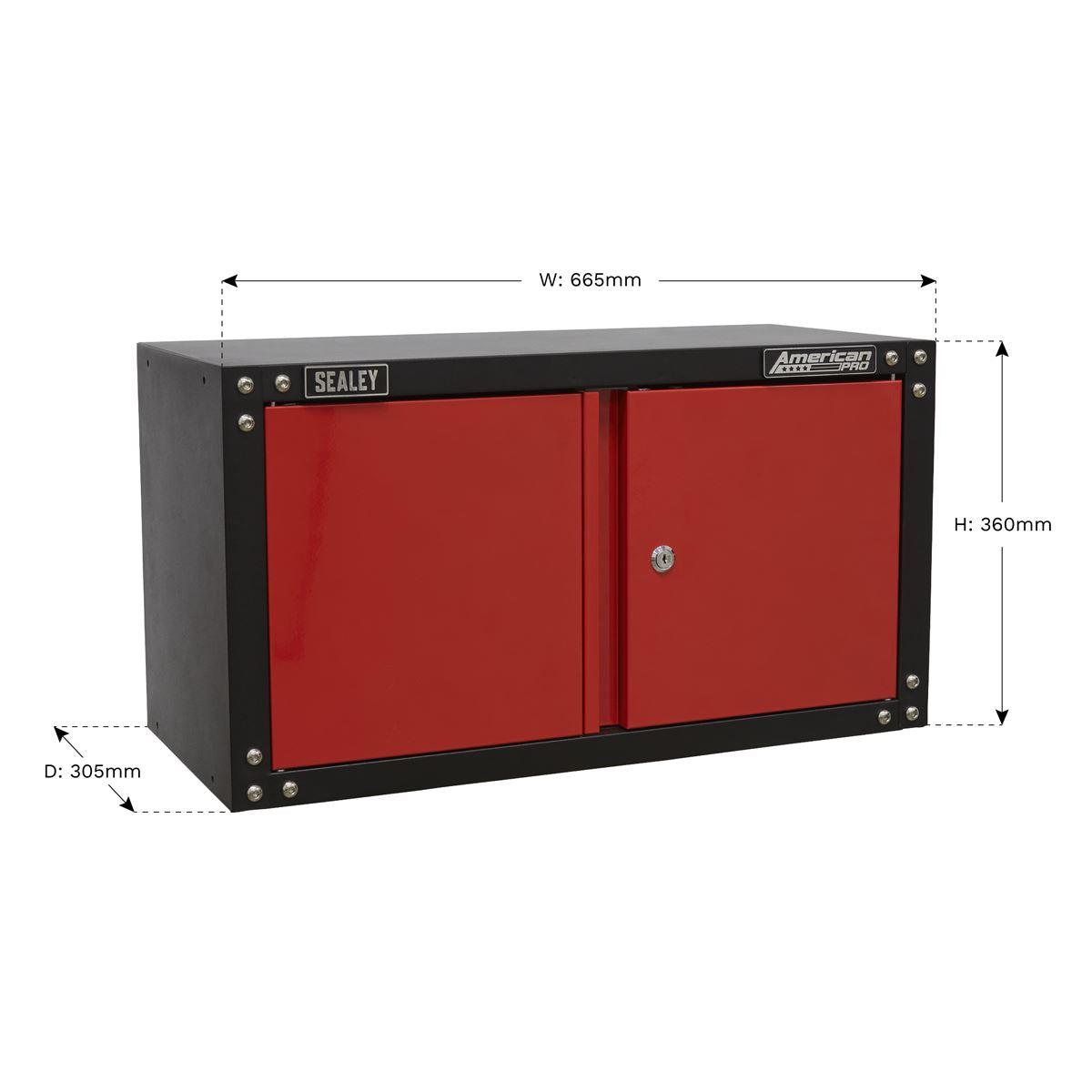 Sealey American Pro Modular 2 Door Wall Cabinet 665mm