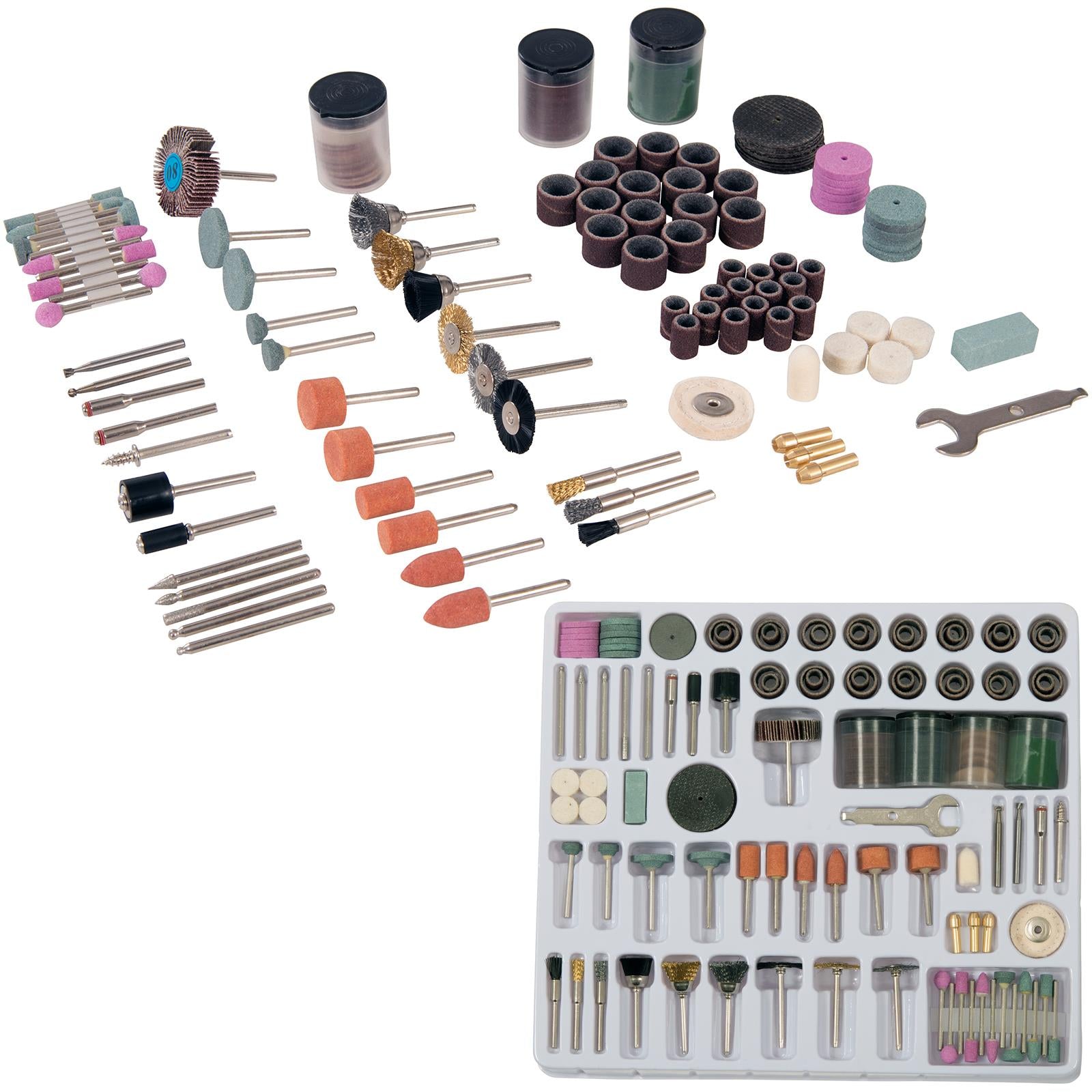 Silverline 216 Piece Rotary Tool Accessory Kit Hobby Cutting Sanding Grinding