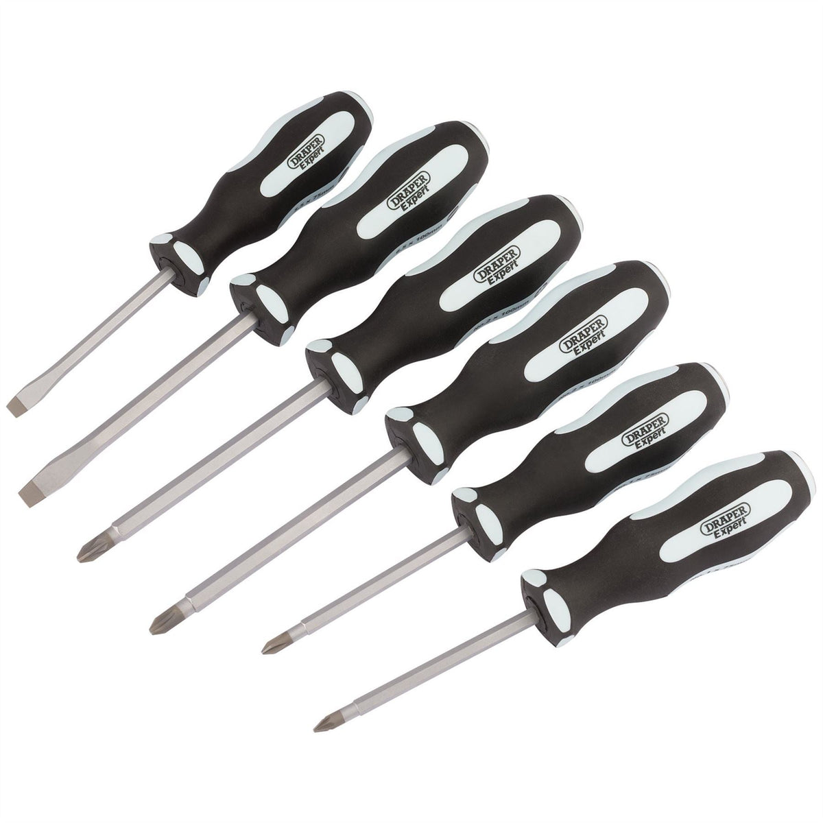 Draper Expert 'Pound Thru' Soft Grip Screwdriver Set (6 Piece) 63590 White Rose Tools