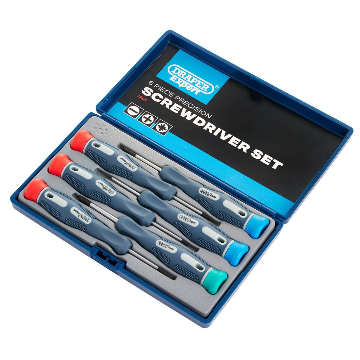Draper Expert Soft Grip Precision Screwdriver Set (6 Piece) 78924 White Rose Tools