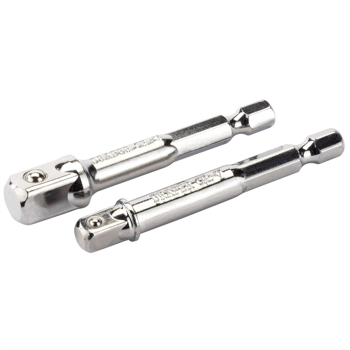 Draper 1/4" Hex. Socket Drive Adaptor Set 1 x 1/4" Sq. Dr. 1 x 3/8" Sq. Dr. 50087 White Rose Tools