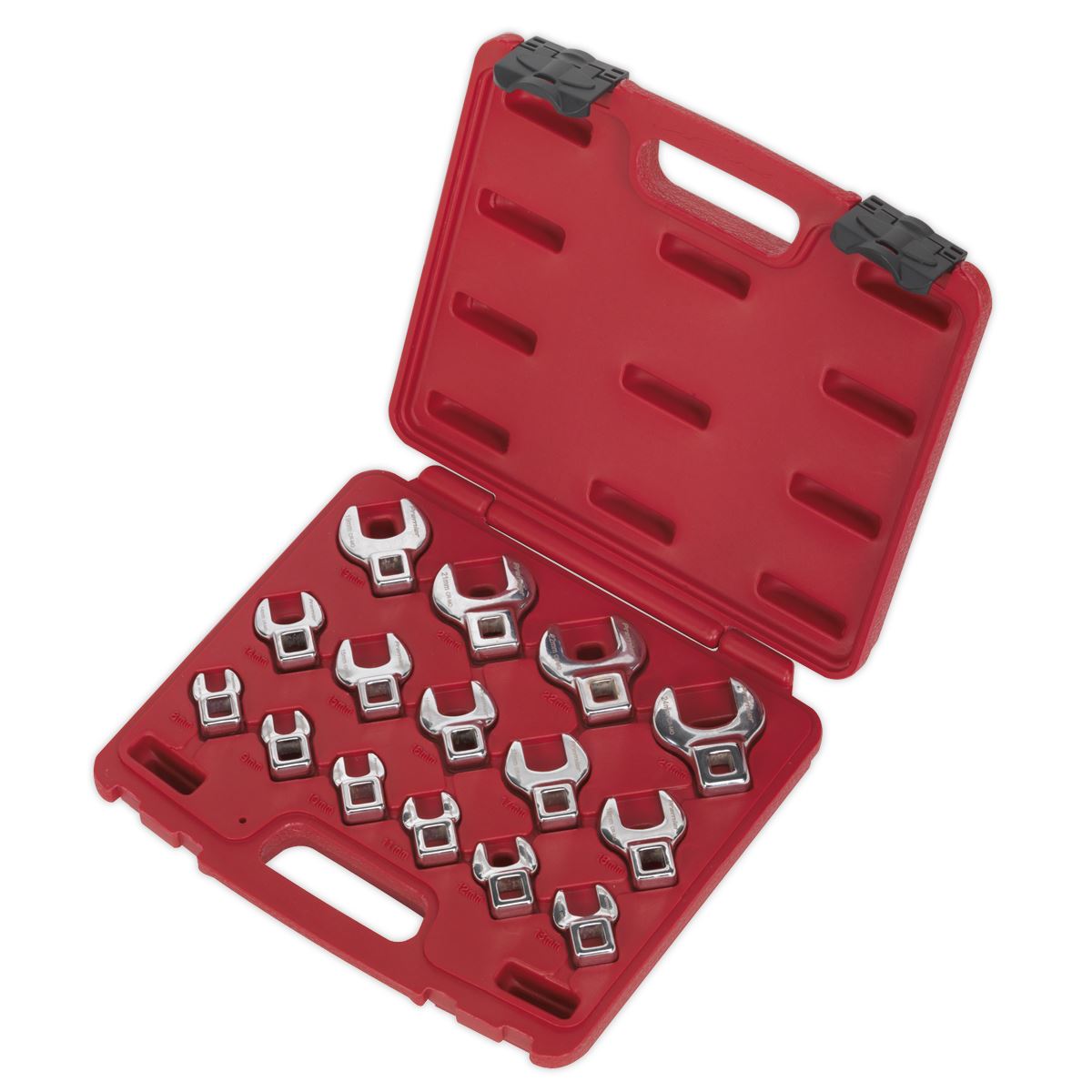Sealey Premier Crow's Foot Open-End Spanner Set 15pc 3/8"Sq Drive Metric
