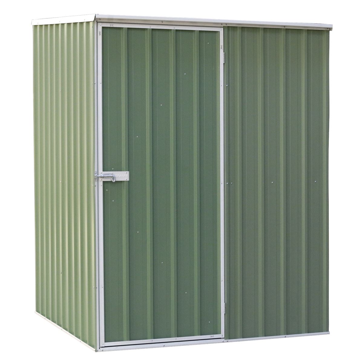 Dellonda Galvanised Steel Metal Garden/Outdoor/Storage Shed, 5FT x 5FT, Pent Style Roof – Green - DG114
