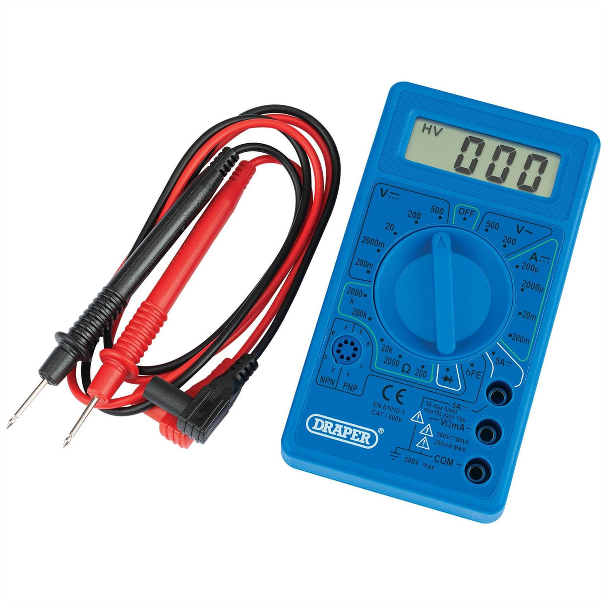 Draper Digital Multimeter 500V AC/DC 68476 White Rose Tools